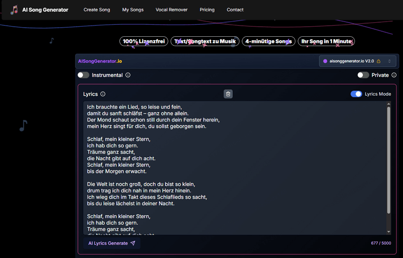 AI Song Generator aus Text