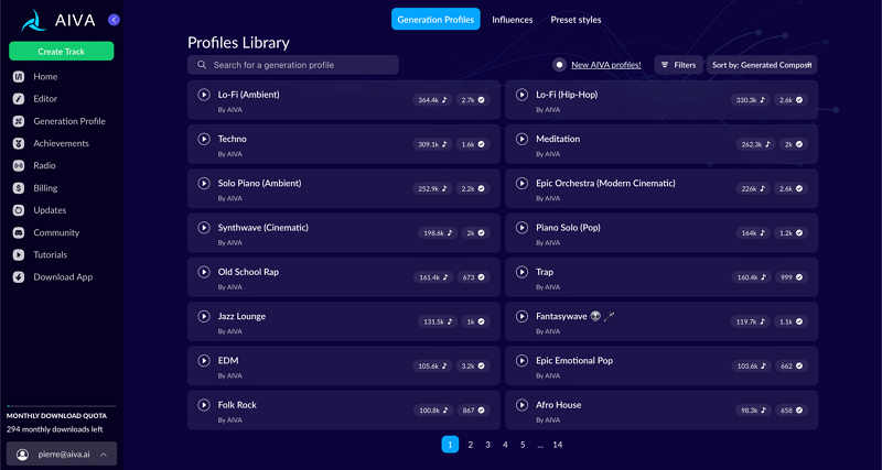 AIVA KI Song Generator mit Text