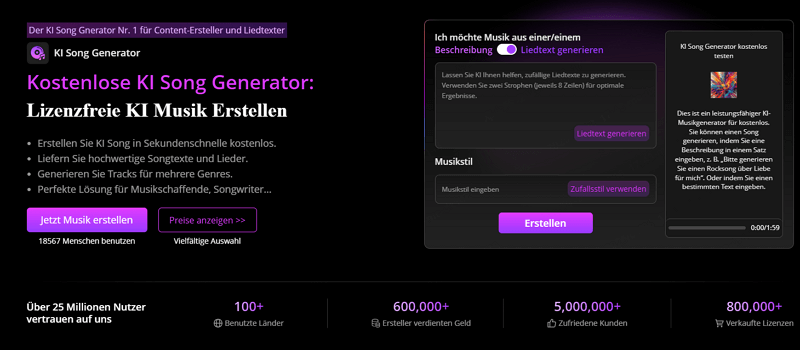 TopMediai AI Musik Generator mit Text