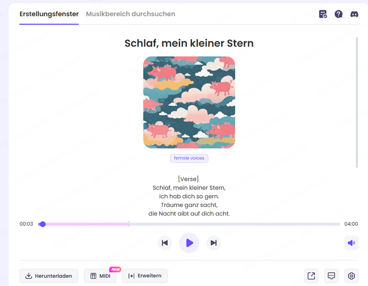 Text zu Musik erfolgreich