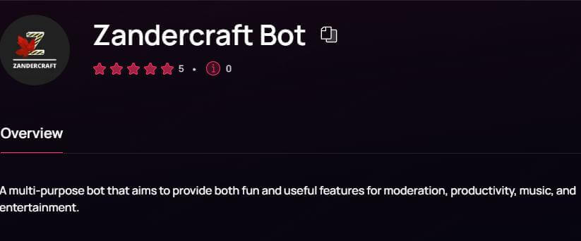 Zandercraft Discord Musik Bot