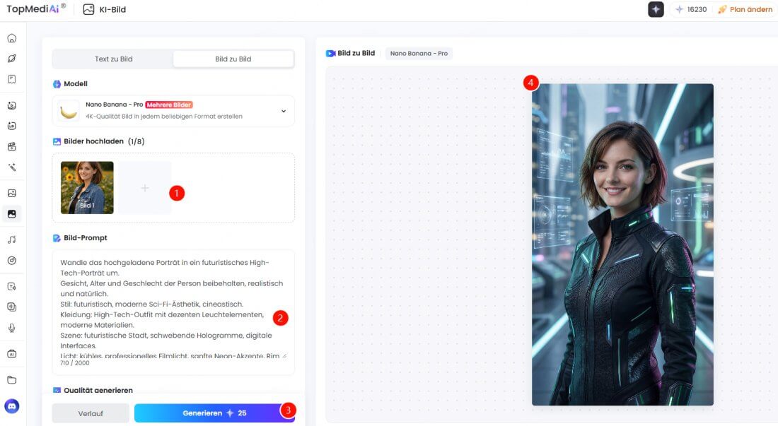 KI Foto erstellen mit eigenem Foto
