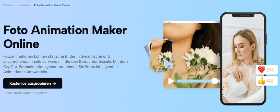 Capcut mit KI Bild animieren