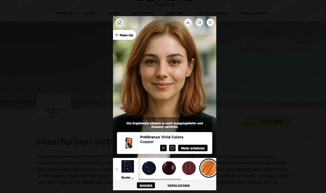 Haarfarbe virtuell testen rossmann