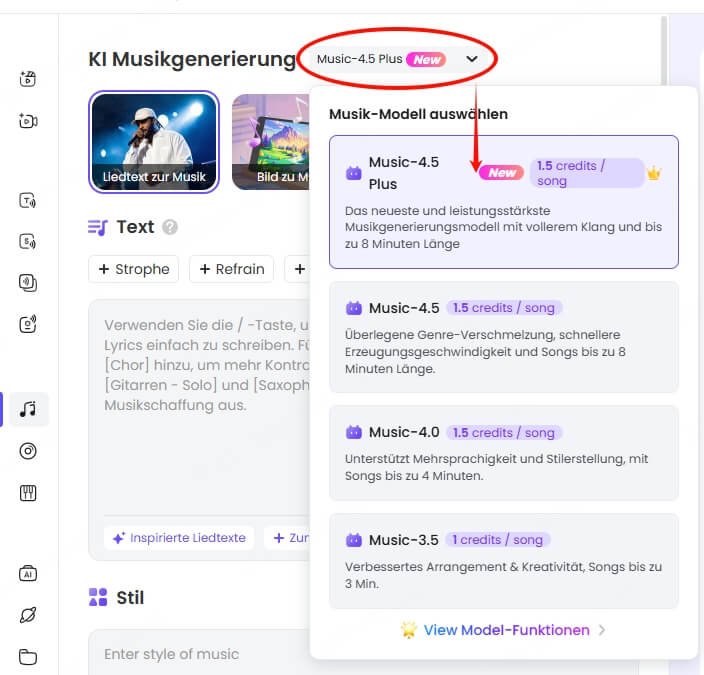 Misik Modell in TopMediai wechseln