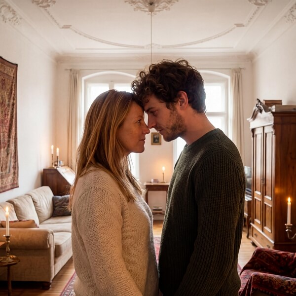 Romantisches Paarfoto in Berliner Altbauwohnung