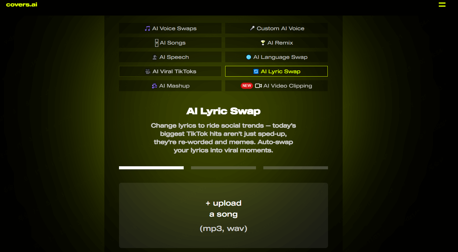 Songtexte mit Cover ai ändern