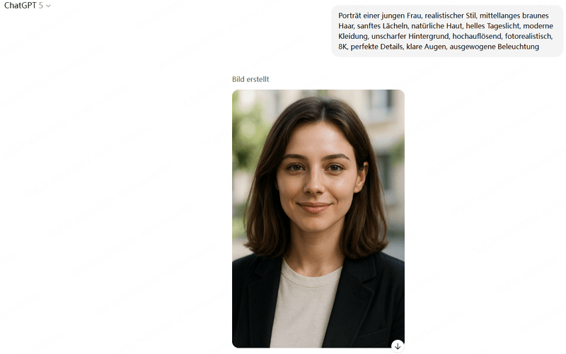 KI Frau Foto mit ChatGPT erstellen