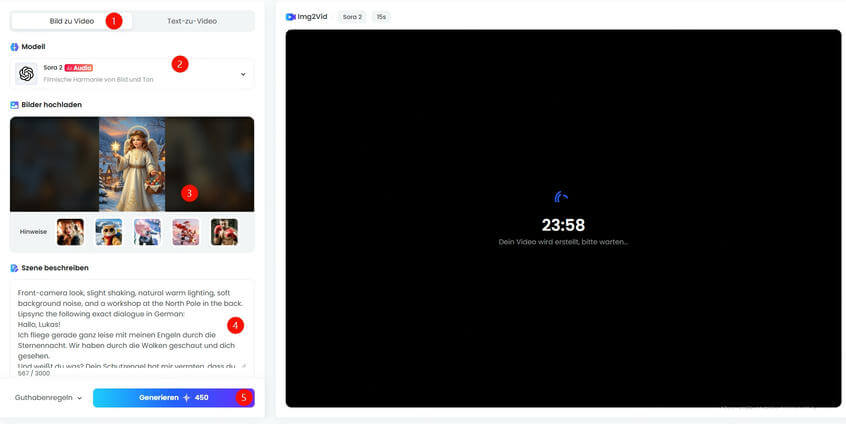 Weihnachtsvideo mit Namen aus Bild erstellen
