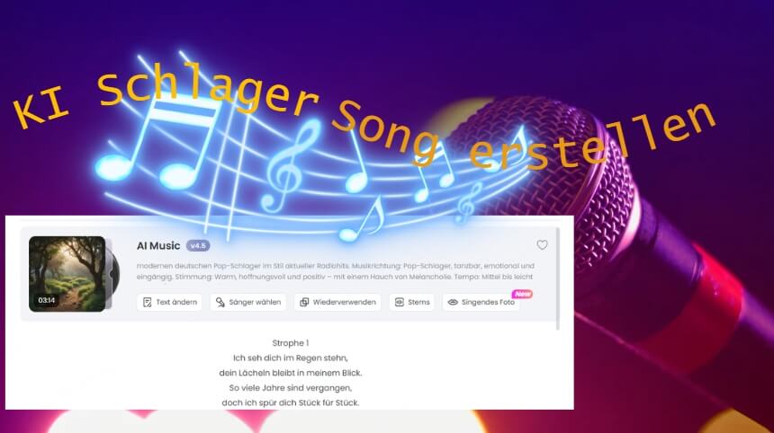 KI Schlager Song erstellen: eigenen Schlager-Song mit KI komponieren