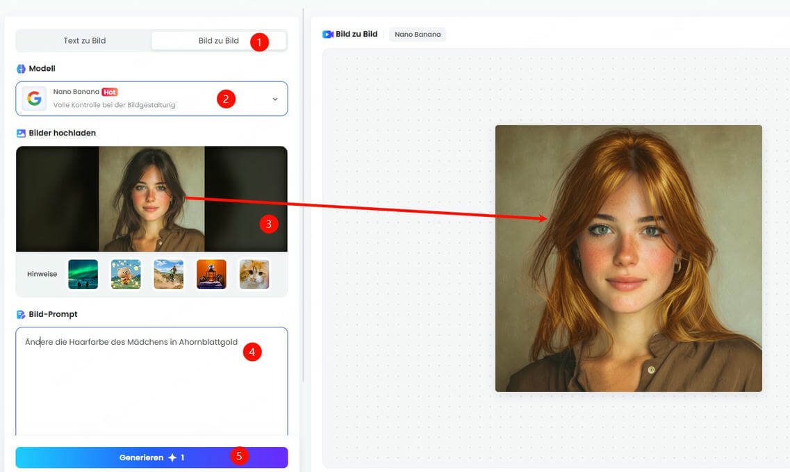 Mit TopMediai Haarfarbe online testen