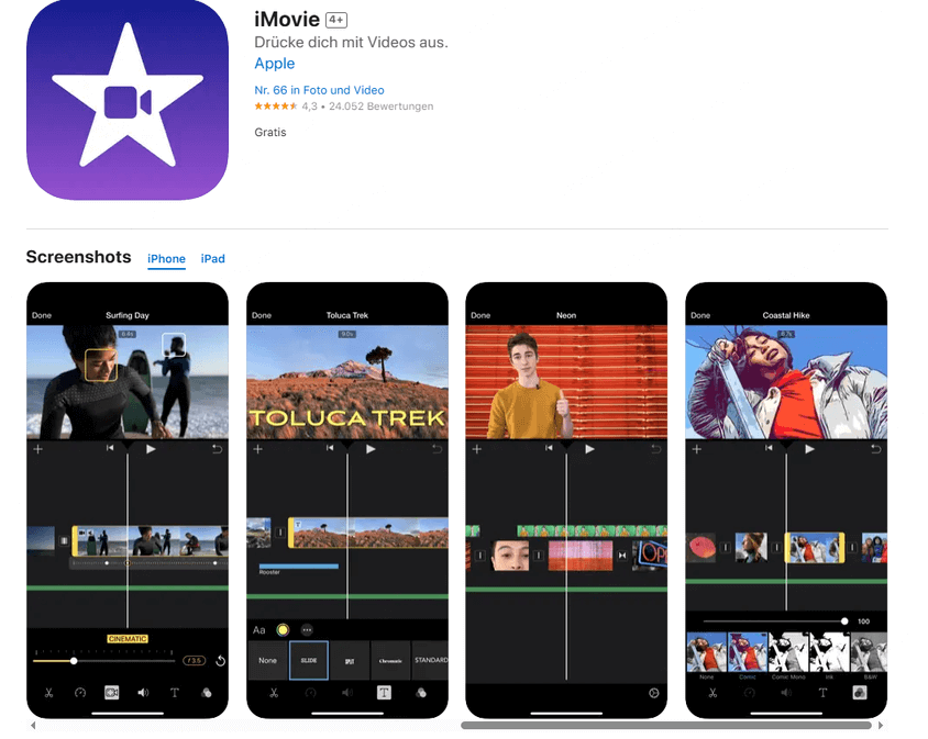 iMovie iPhone Audio aus Video extrahieren