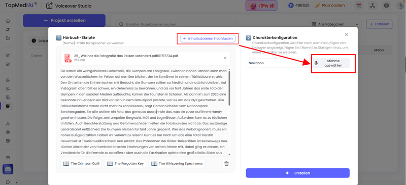 PDF in TopMediai wählen