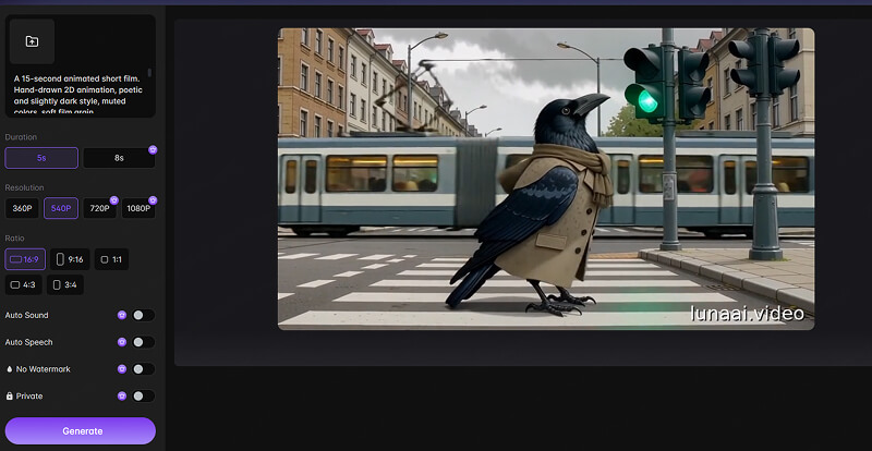 Luna AI Video Generator kostenlos ohne Anmeldung