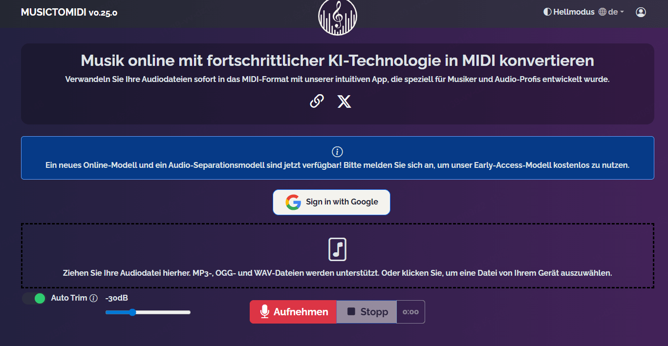 Musik zu MIDI umwandeln