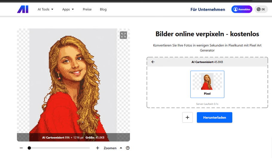 Nero Bild in Pixel App