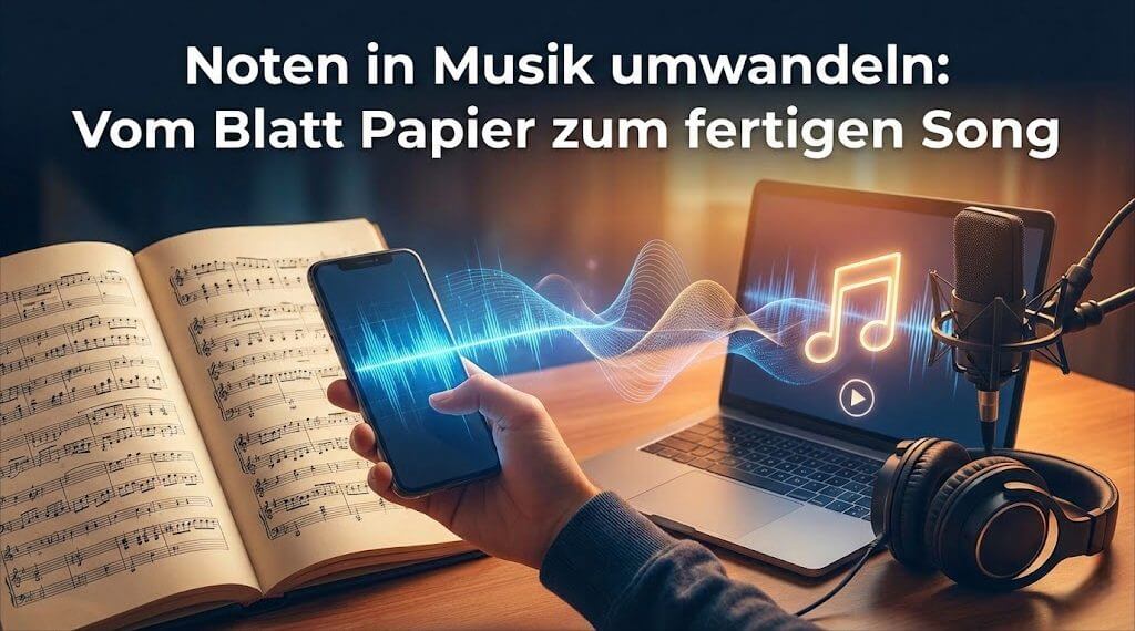 Noten in Musik umwandeln