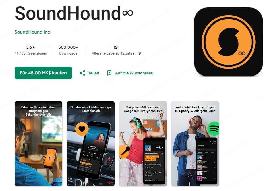 SoundHound App Musik summen erkennen