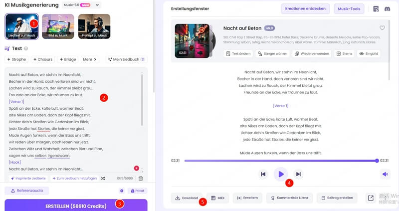 Liebeslied mit KI erstellen