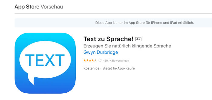 text to speech! text zu sprache für ios und android