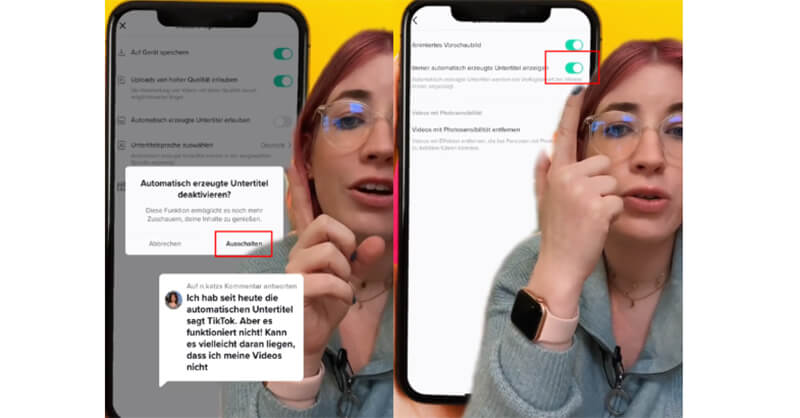 tiktok automatische untertitel ausschalten