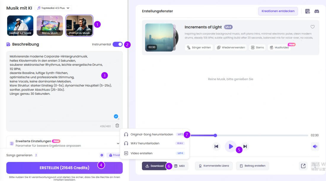 Hintergrundmusik erstellen mit TopMediai