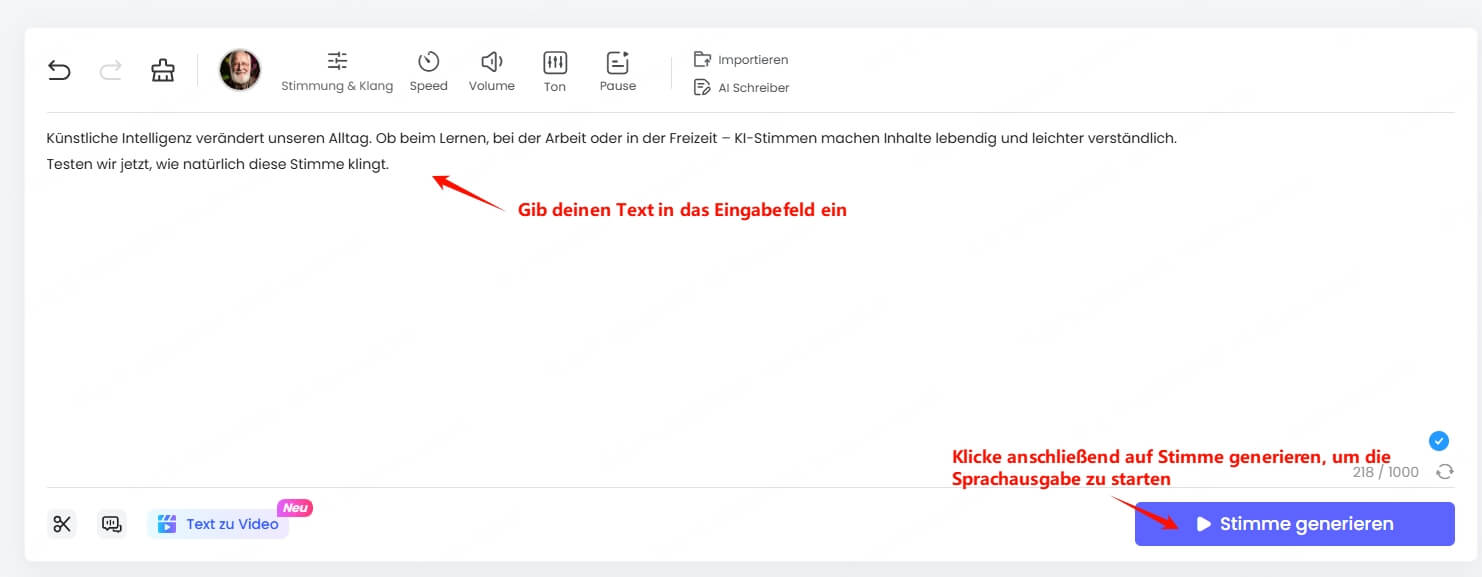 Deutsche Texte eingeben