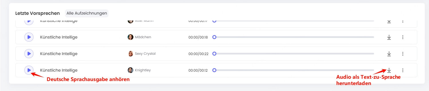 Deutsche Text zu Sprache umwandeln und downloaden