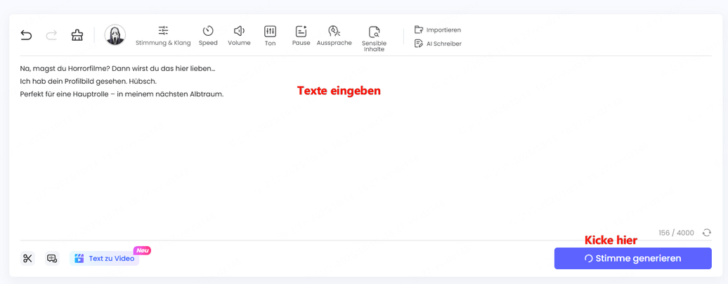 Text zu Ghostface Stimme umwandeln