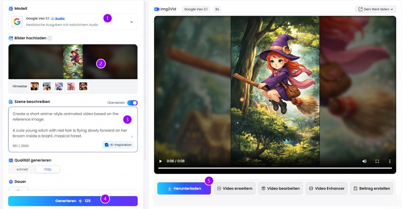 Mit KI Animation erstellen