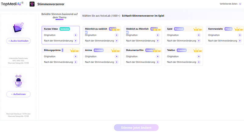 topmediai stimmenverzerrer online