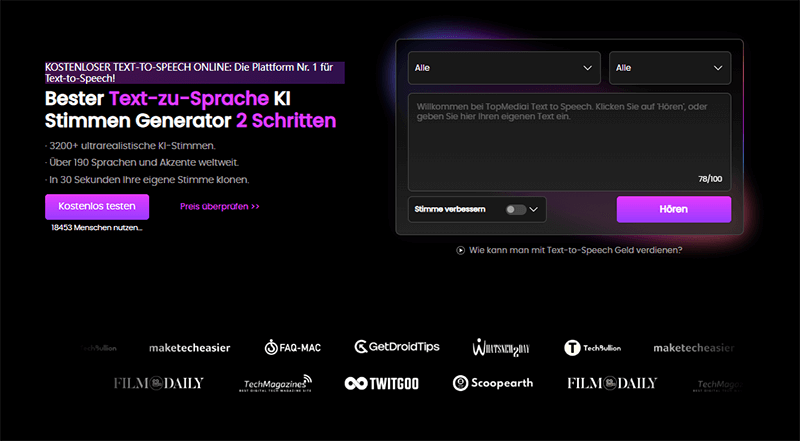 topmediai text zu sprache online