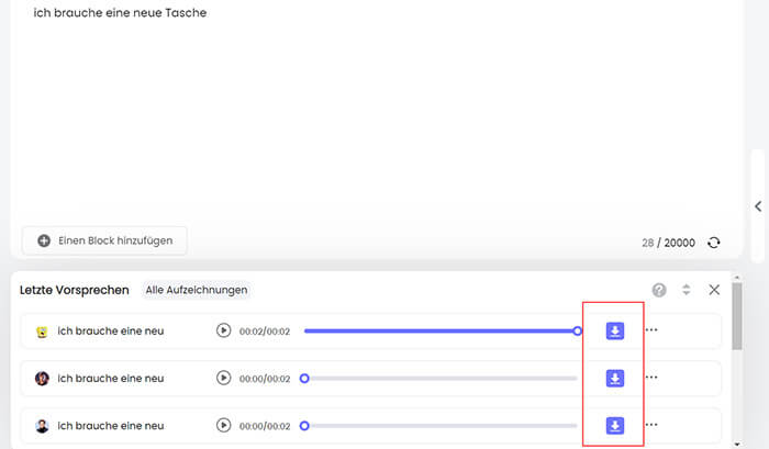 topmediai tts exportieren