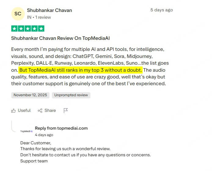 TopMediai KI Musik Bewertung