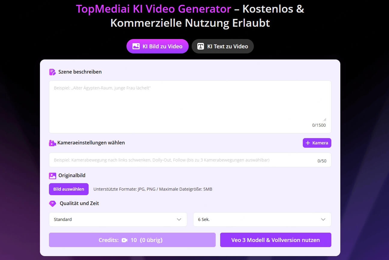 TopMediai KI Video Generator
