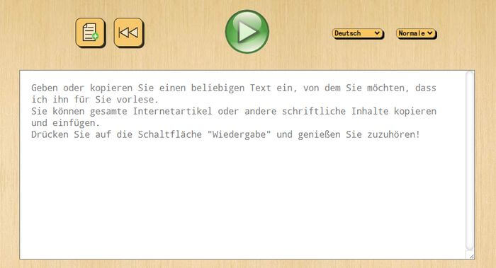 ttsreader sprache zu text deutsch