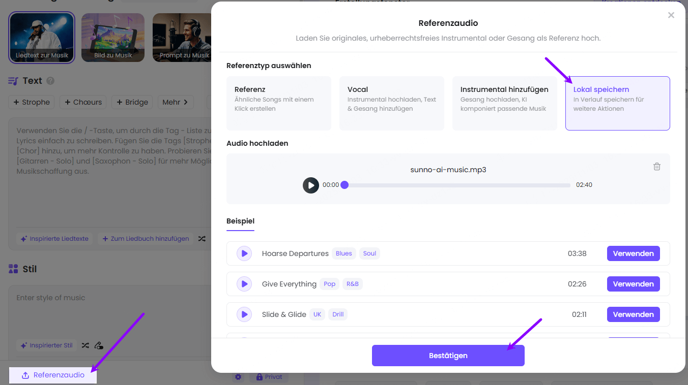 Dein Song in TopMediai hochladen