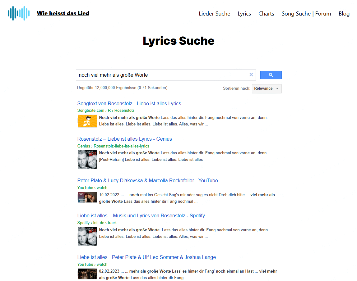 Wie heißt das Lied finden mit Text
