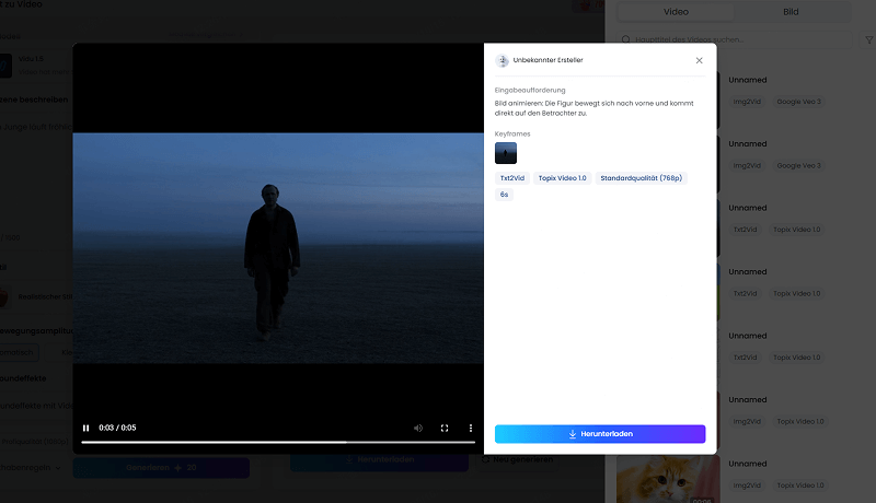 KI generierte Video herunterladen