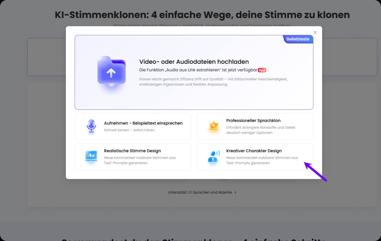  Schritt 2. Wählen Sie die Klonmethode