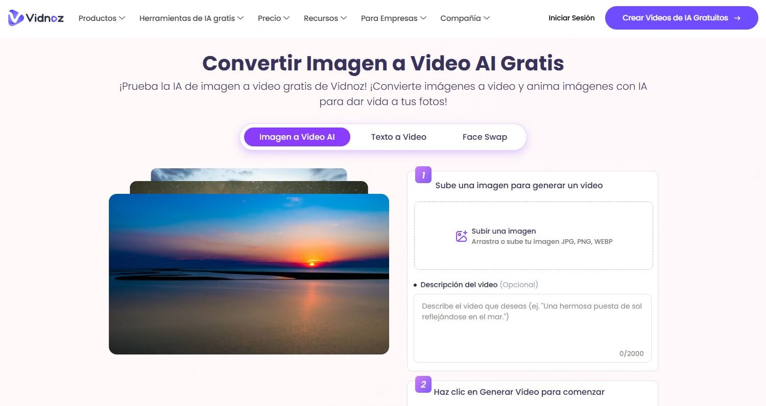 Vidnoz AI: Foto a video