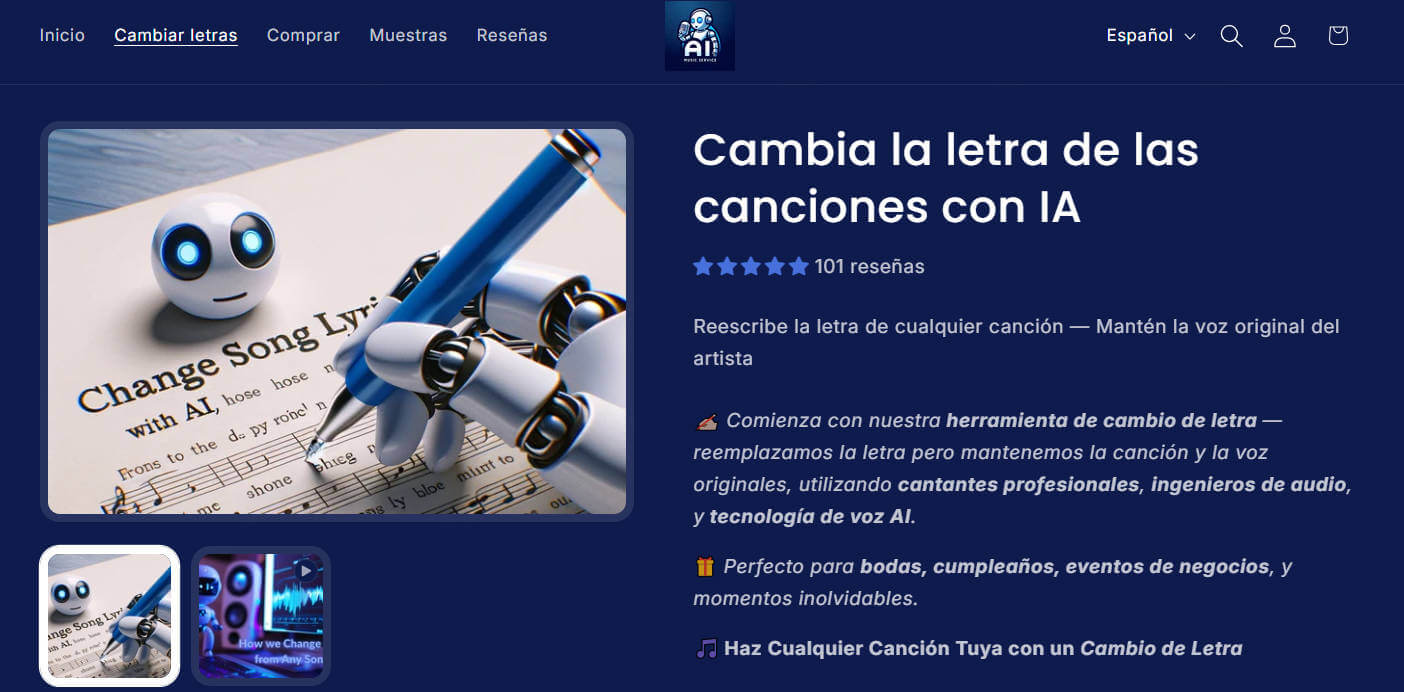 ai music service: ofrece herramientas para cambiar la letra de canciones con mismos voces