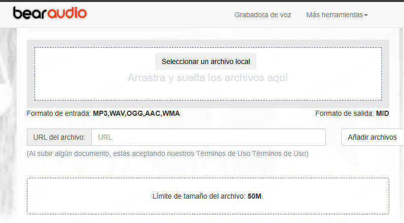 Bear Audio Tool – Convertir MP3 a MIDI online gratis
