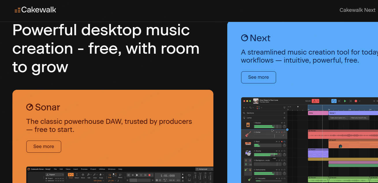 cakewalk - aplicación para hacer musica