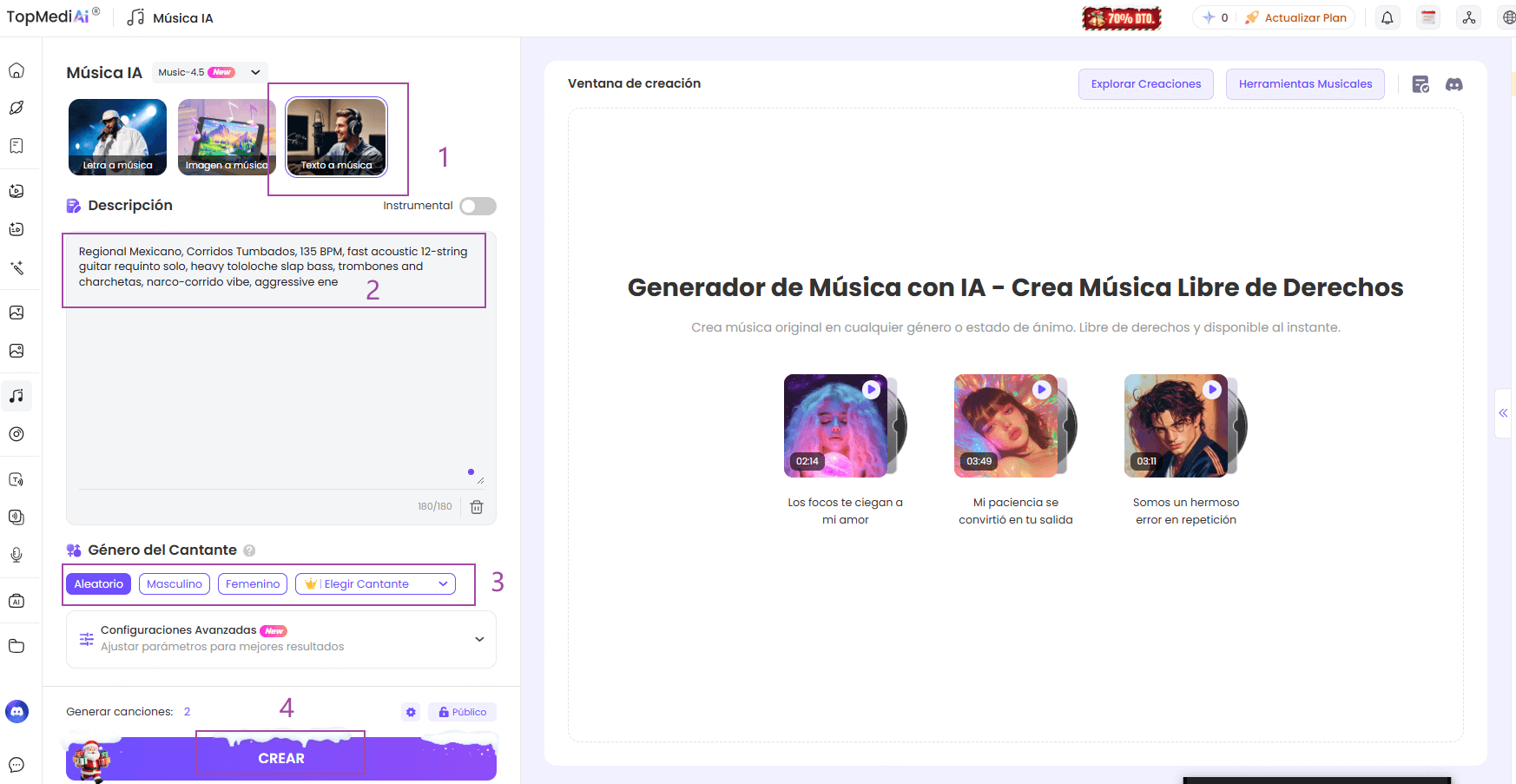 pasos para generar corridos tumbados con IA