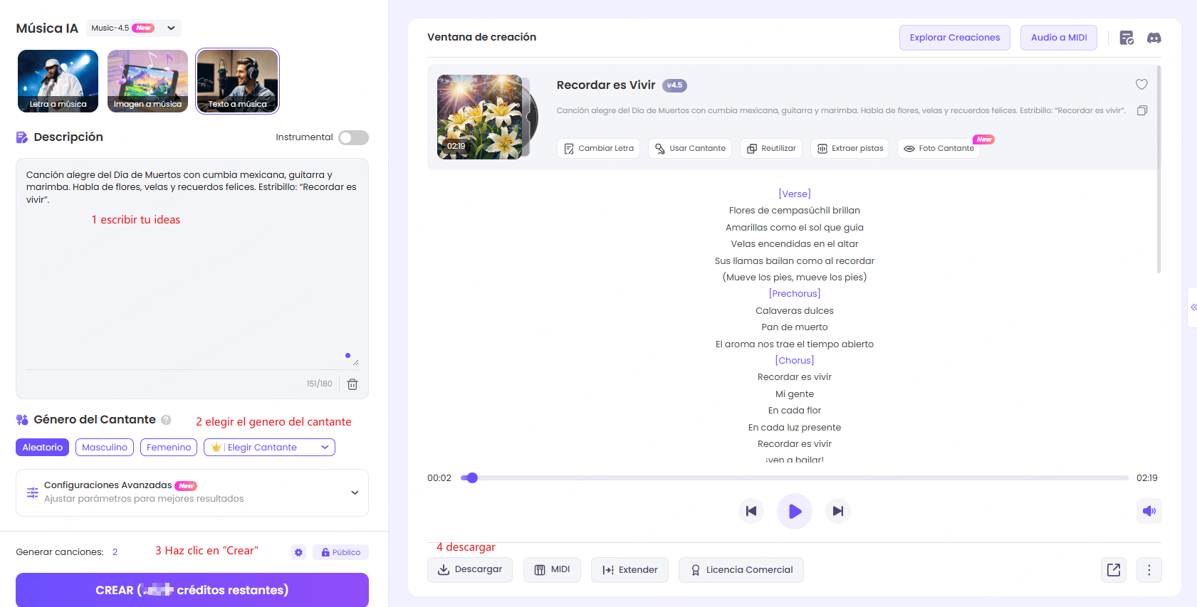 generador de música IA topmediai en computador
