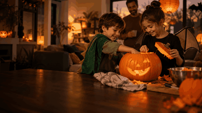 Escena de disfraces de Halloween