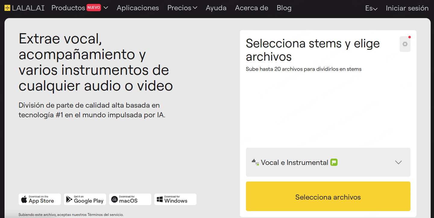 LALAL.AI: removedor de voz online 
