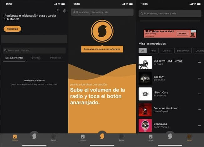 soundhound para encontrar canciones tarareando