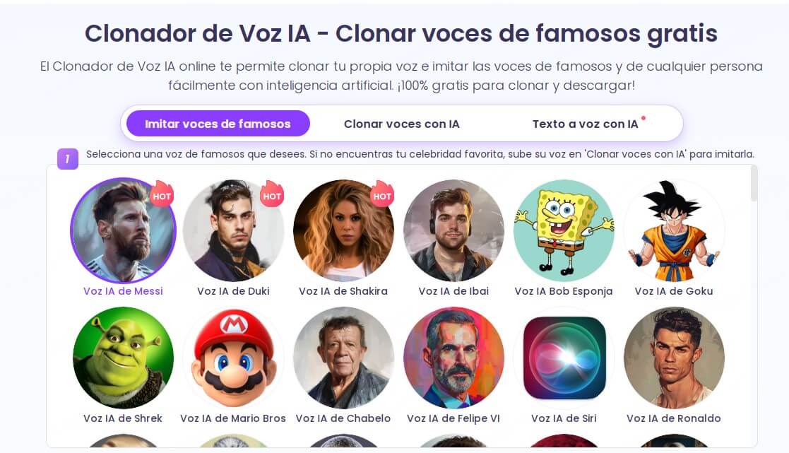 Vidnoz AI: clonar voz de famosos gratis
